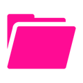 A pink image of a folder that leads to the page with my favorite things